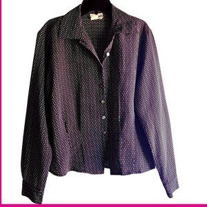 Black/White Patterned Dress shirt - Tapered at Waist